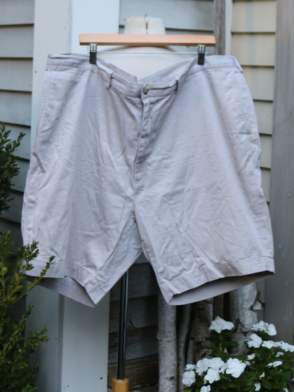 Polo Ralph Lauren Beige Classic Fit Cotton Flat Front Khaki Chino Shorts Sz 48